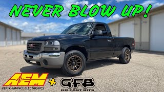 LEAN cuts on my STOCK ECM Turbo LS GMC Sierra - AEM Wideband O2 install and SETUP