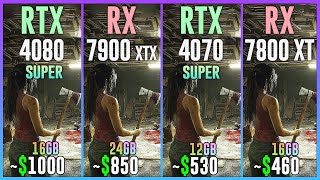 RTX 4080 SUPER vs RX 7900 XTX vs RTX 4070 SUPER vs RX 7800 XT - Test in 25 Games