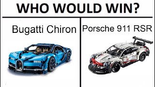 Lego Technic Porsche 911 RSR vs Technic Bugatti Chiron comparison