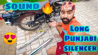 Long punjabi silencer sound 🔥Bullet 350 cc 😍best Royal Enfield 350 cc exhaust sound❤️ Jatt Vlogs