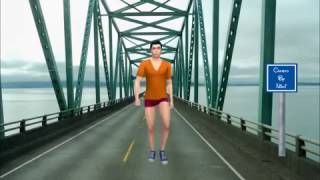 GUY JOGGING ON BRIDGE