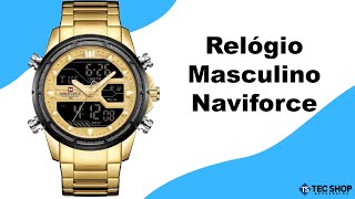 Relógio Masculino Naviforce Dourado Analógico e Digital