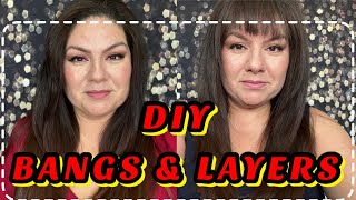 Get Ready with Me. How to cut bangs at home and layers for long hair tutorial. Beginners haircut