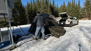 Coleman Cabin Tent Setup (Clip 2 of 4) Aquaquest Tarp Hanging is Next - Part 3