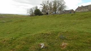 Housesteads Roman Fort, view from the museum south across the site of the civilian settlement vicus.