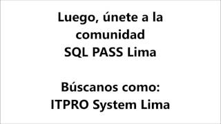 Instrucciones de registro a la comunidad SQL Pass Lima