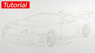 Como desenhar um Toyota Supra Mk4 do Velozes e Furiosos (Passo a passo narrado)