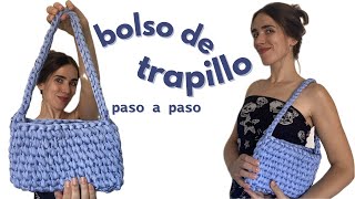 how to crochet a shoulder bag FOR BEGINNERS - crochet t-shirt yarn bag