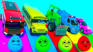 Wheels on the Bus Song | Surprise Eggs + Color Balls | Nursery Rhymes & Kids Songs