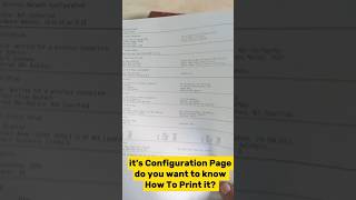 Print Configuration Page Without PC #Shorts #viral #youtubeshorts