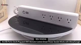 Smart Power Strip 3 AC Outlets, USB Ports Alexa and Google Home Voice Control