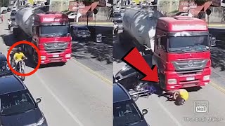 This motorist went under the moving truck