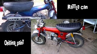 1971 Honda CT70 removing rattle can paint job to reveal original paint!