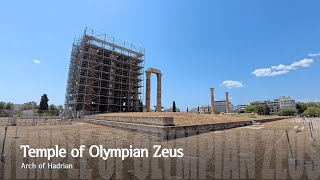 [4K] Greece Athens - Temple of Olympian Zeus (Arch of Hadrian) 그리스 아테네 올림피아 제우스 신전 (하드리아누스 문)