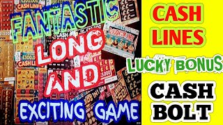 EXCITING GAME...CASH BOLT..LUCKY BONUS....CASH  LINES...SCRATCHCARDS