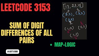 3153. Sum of Digit Differences of All Pairs | Map | Logic | Math | Array | C++ |  Leetcode | Medium