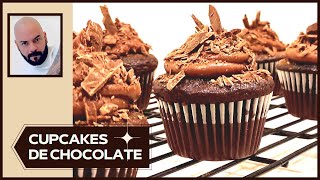 CUPCAKES DE CHOCOLATE / CHOCOLATE CUPCAKES / How to make Chocolate Cupcakes / Receta super fácil