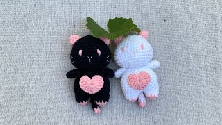 Вязаный Туториал Пары Кошек - Couple Cats Crochet Tutorial - Nhe Huynh Handmade