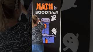 Math classroom door decor idea for Halloween! The haunted house is made of polygons.