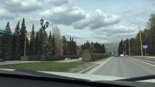 Академгородок из окна автомобиля. Дороги Новосибирска. Roads of Novosibirsk. Siberia.