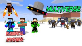 Monster School ELEMENTAL HEROBRINE BROTHER MULTIVERSE  Minecraft Animation