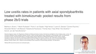 Low uveitis rates with axial spondyloarthritis treated with bimekizumab