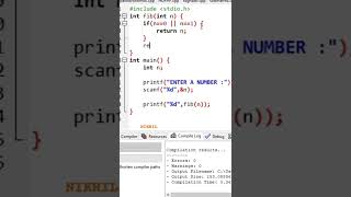 Fibonacci Series Program Using Recursion # #programming #coding #shorts