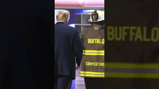 Former President #DonaldTrump bids a poignant farewell to a brave firefighter who lost his life .