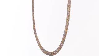 Black Friday | Cyber Monday Sale - Gold Women's 9 ct Three Colour Gold 3 Plait Herringbone Necklace