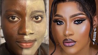 MUST WATCH ☝🏻UNBELIEVABLE 😍 BRIDAL MAKEUP AND GELE TRANSFORMATION/ FOR DARK SKIN/ MELANIN