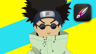 Vectornator IPad Illustration - Shino from Naruto Fanart (Timelapse)