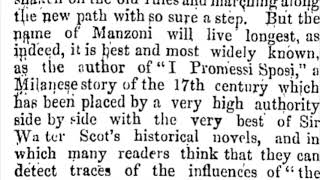 Alessandro Manzoni's Obituary