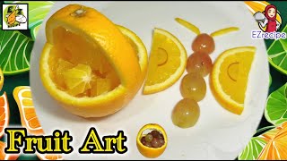 Creative Fruit Art: Orange Basket & Butterfly Design!” فروٹ آرٹ سے منفرد ڈیزائن بنائیں