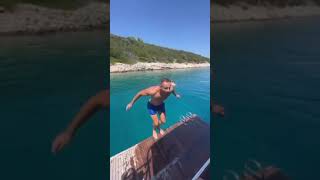 while I flip into the water short shorts #short #shorts #funny