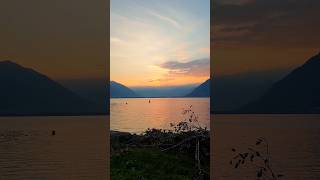 Beautiful sunrise at Lake Maggiore in Switzerland #sunrise #switzerland #shortsvideo #nature