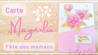 Tuto Carte fête des mères 🌸Magnolia🌸 (simple, glimmer, foil, DIY craft, scrap, spellbinders)