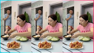 🍳😂 Hilarious Kitchen Duel: Husband vs. Wife—Who Will Be the Cooking Champion? 👨‍🍳#funnyvideo #vlog93