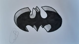 How to draw The Batman Logo 3D Design  Easy 3D Logo with Pencil  3D Trick By Egy Crafts