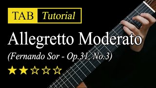 (Sor) Allegretto Moderato - Guitar Lesson + TAB