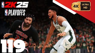 NBA 2K25 =My Career= [PC] (4K) EP119 {Playoffs: East 1st Round} Game 4 {Bulls @ Bucks}