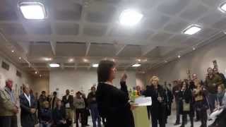 Clare Menck opening Tiny Treasures at art.b 9 Jul 2014