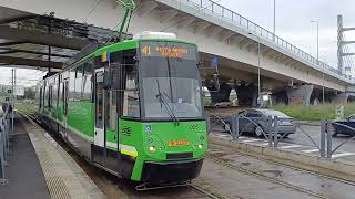 Tramvaiul V3A-CA-2010 #025 pe linia 41 sosind in staria Pod Ciurel