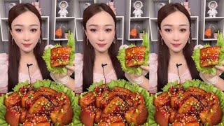 #MUKBANG:SUPER DELICIOUS BEIJING CHINESE PORK FAT MEAT#ASMR