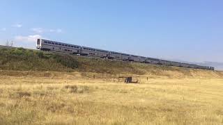 Moffat Sub. Amtrak crosses D&RGW Bridge