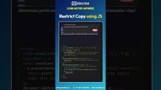 Restrict Copy using JS! #coding #javascript #js #html #css #programminglanguage #cssbeginners #ai