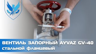 ⛲️🔴 Вентиль фланцевый стальной Ayvaz GV-40 Ду 20, 🎥 видео обзор клапан запорный стальной фланцевый