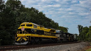 NS 24X with Virginian heritage unit, NS 153, NS 243 with UP, NS 283, NS 28R, & CSX L799 at Taylors