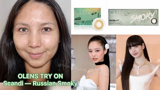 BLACKPINK SCANDI + RUSSIAN SMOKY Olive Contact Lens | OLENS | Try-on  Review | Malaysia Blogger