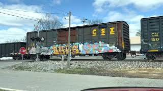 CSX SB M513-18 with UP 6535 CSX 3469 on the Henderson Sub in Greenbrier, Tn 03/19/23