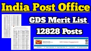 India Post Office GDS 12828 Vacancy Merit List / Results Declared 2023